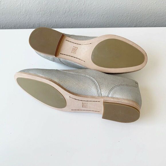 FRYE Leather Loafer Oxford Womens 6 Terri Vintage Silver Slip On NEW - Picture 6 of 6